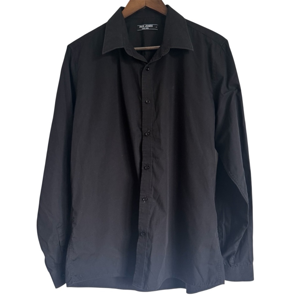 Paul Jones Men’s Black Button-Up Dress Shirt Size Large